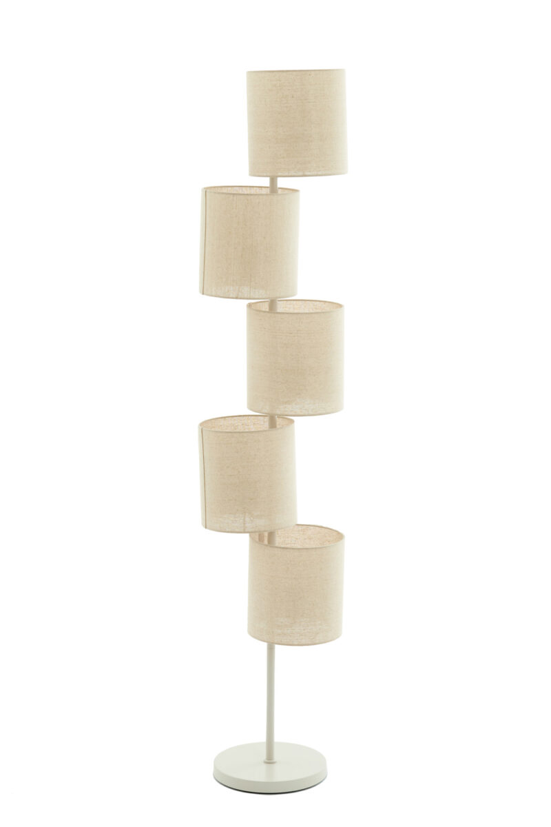 Lámpara de pie beige con pantallas decorativas Light & Living Benigno - H. 155,5 cm - Imagen 2