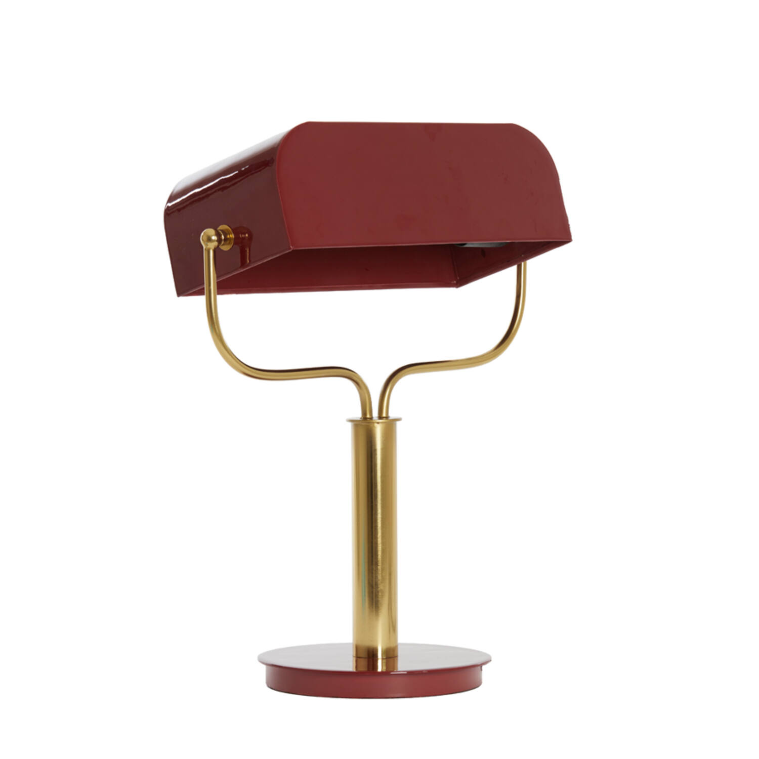 Lámpara de mesa roja Light & Living Ayer con pantalla metálica tipo banquero – H. 43 cm