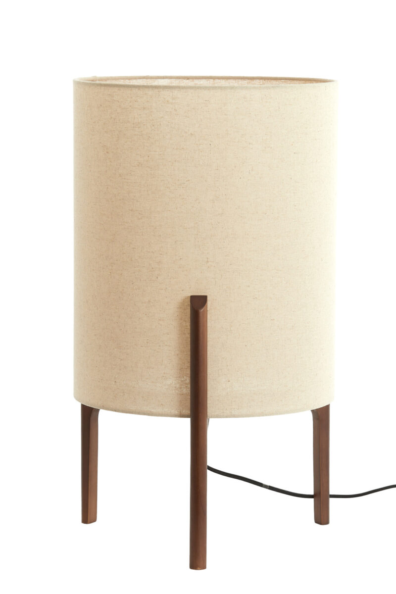 Lámpara de mesa redonda con pantalla beige Light & Living Litto – H. 58 cm - Imagen 2