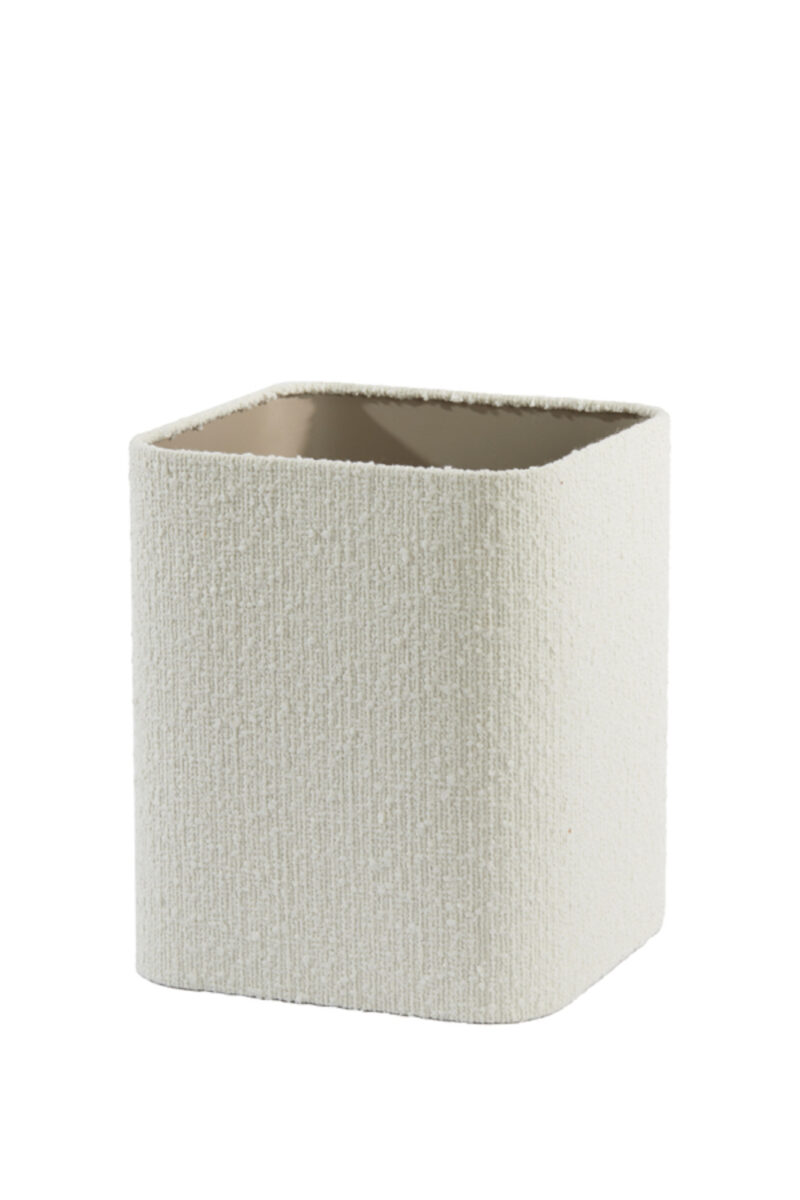 Pantalla de tela crema cuadrada Light & Living Bolero - H. 30 cm - Imagen 3