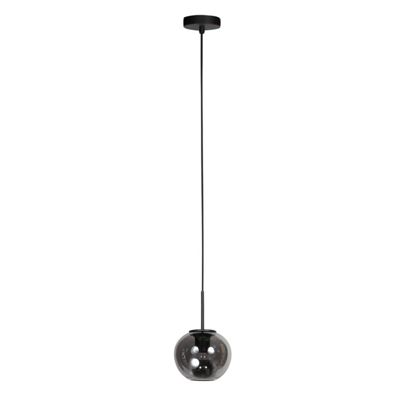 Lámpara colgante moderna negra de vidrio ahumado Mexlite HaloSwap - Ø 15 cm - Imagen 2