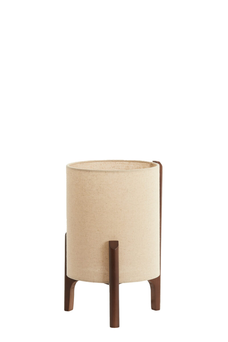 Lámpara de tela en forma de cilindro de color beige Light & Living Litto - H. 33 cm - Imagen 2