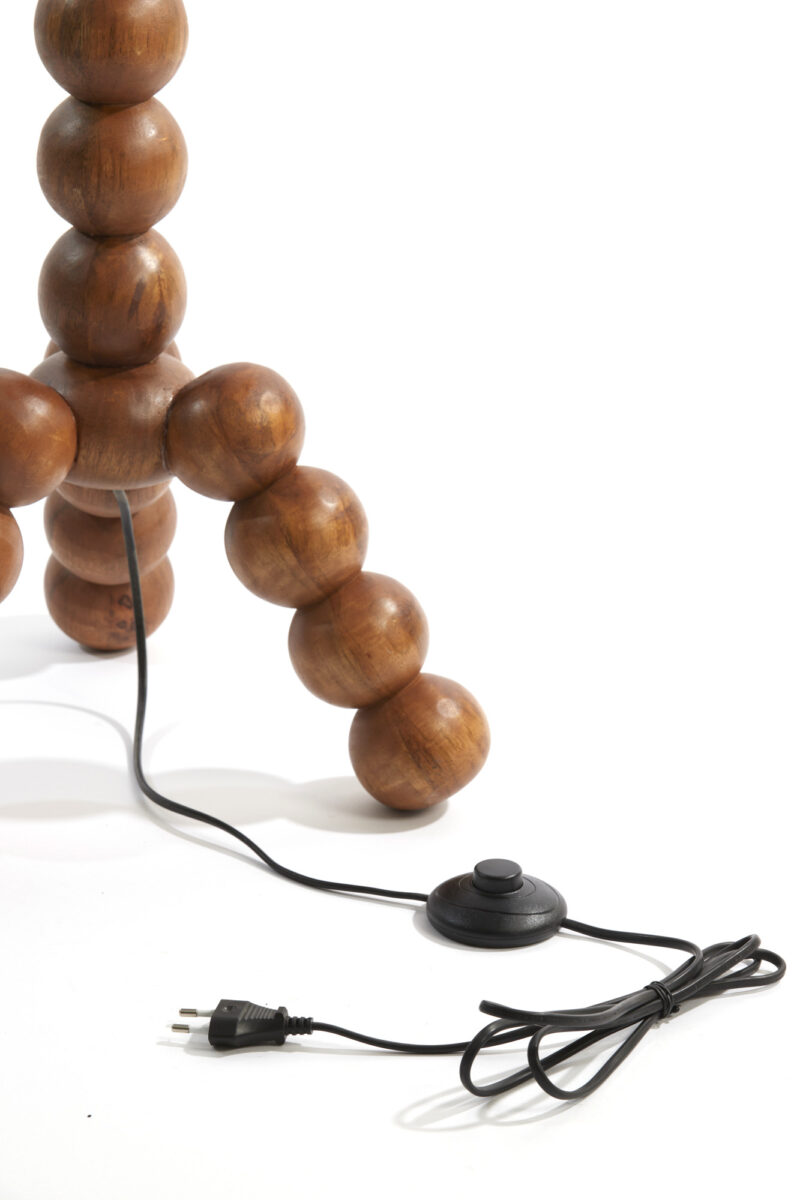 Pie de lámpara de madera con diseño audaz Light & Living Veglio - H. 130 cm - Imagen 6