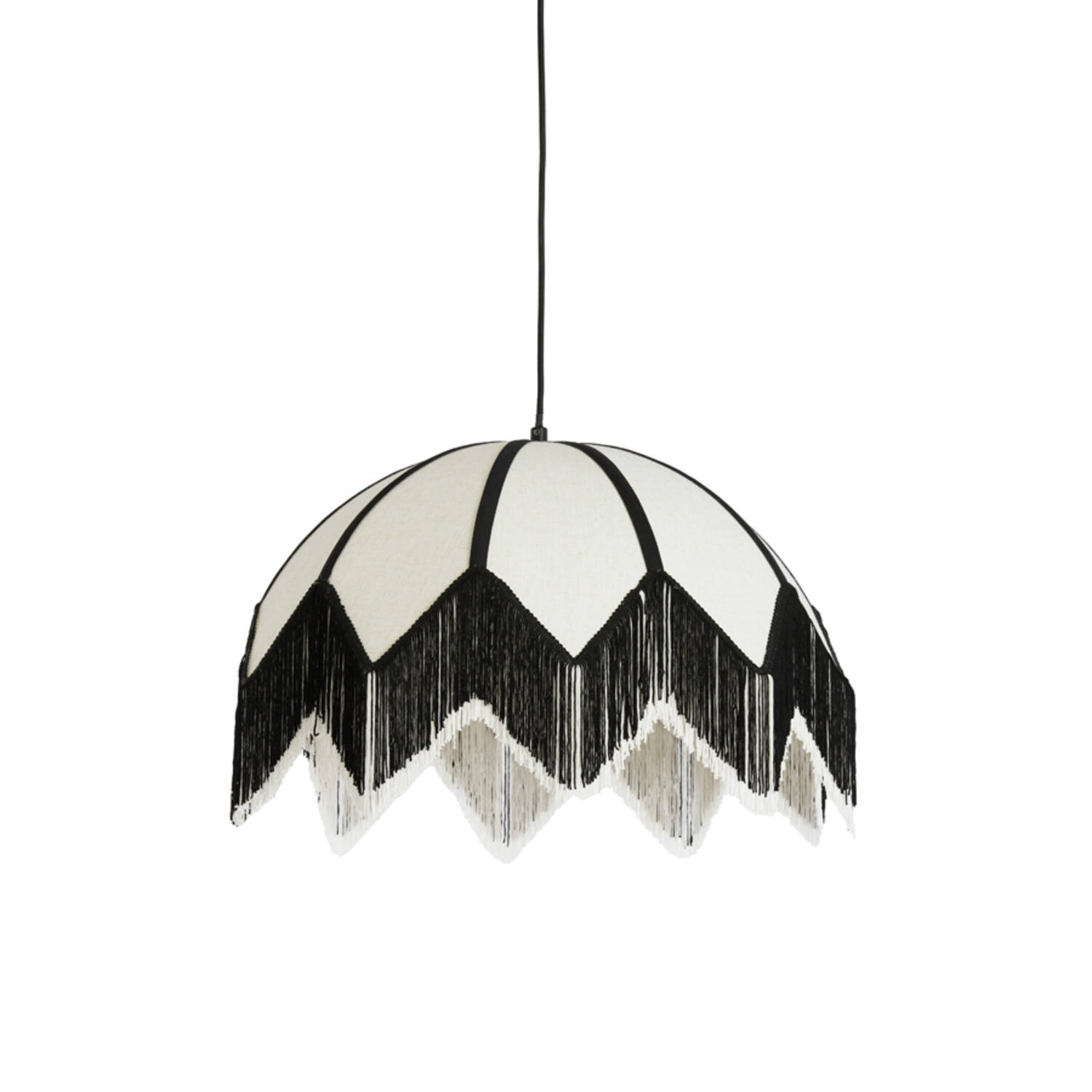 Suspensión con flecos negros y diseño elegante Light & Living Sulina - Ø 55 cm