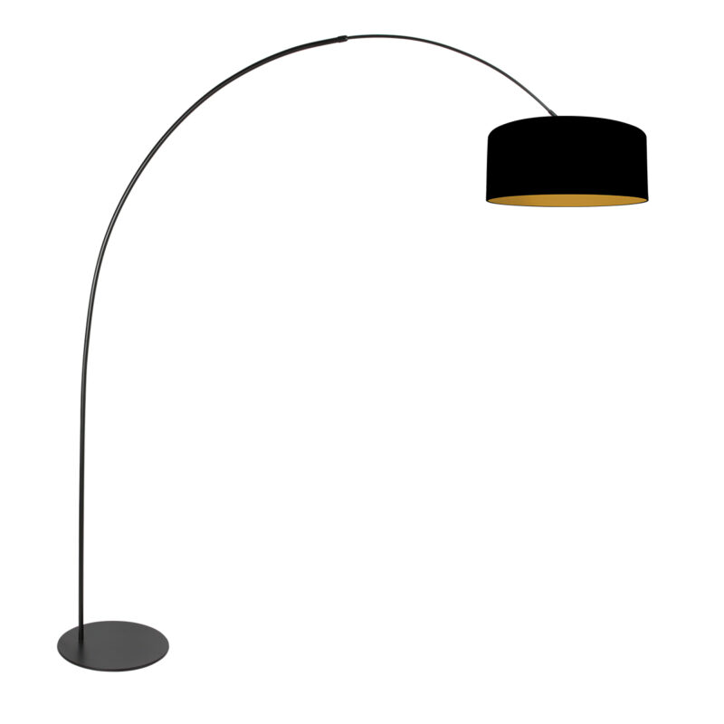 Lámpara curva negra con pantalla negra Anne Lighting Curve