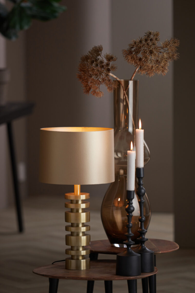 Diseño apilado de base de lámpara dorada Light & Living Desley - H. 36 cm - Imagen 4