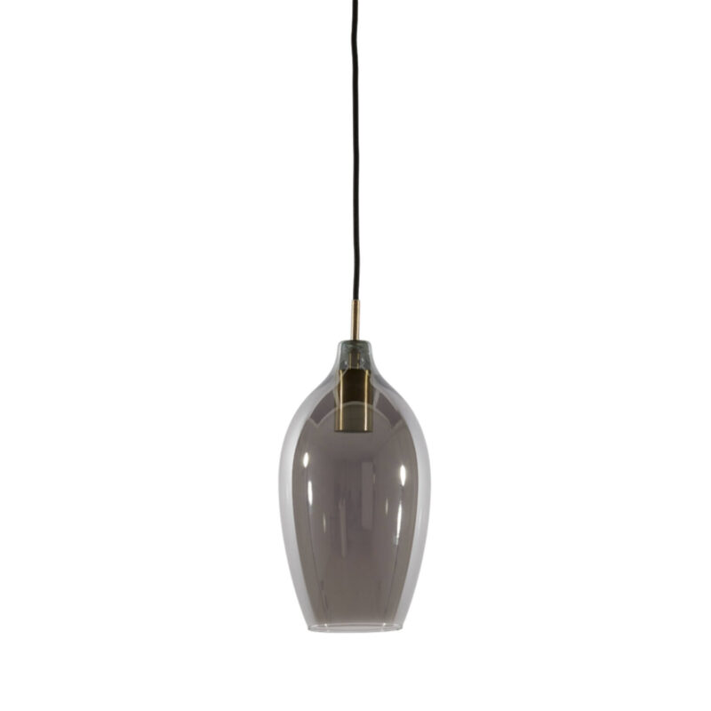 Lámpara colgante de vidrio ahumado diseño original Light & Living Lukaro - Ø 16,5 cm