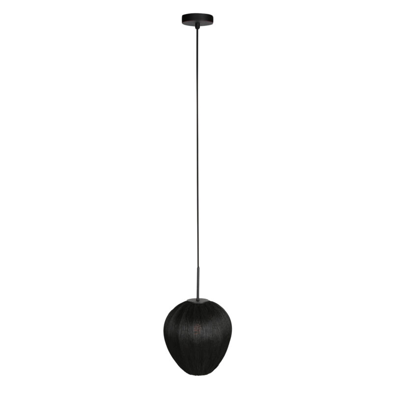 Lámpara colgante negra con pantalla de lino en forma de gota Mexlite HaloSwap - Ø 25 cm - Imagen 6