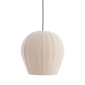 Lámpara colgante beige con tela acanalada Light & Living Zagori - Ø 44 cm