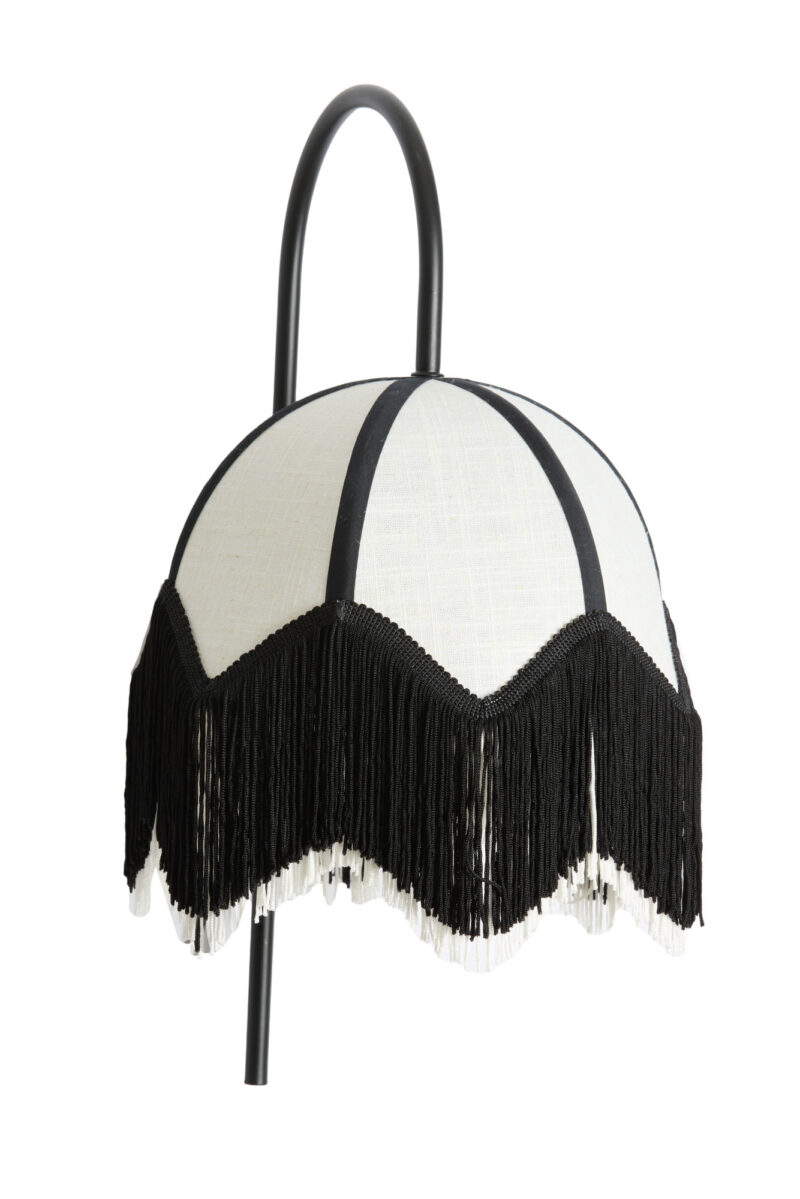 Pantalla con flecos en blanco y negro Light & Living Sulina – H. 47 cm - Imagen 2