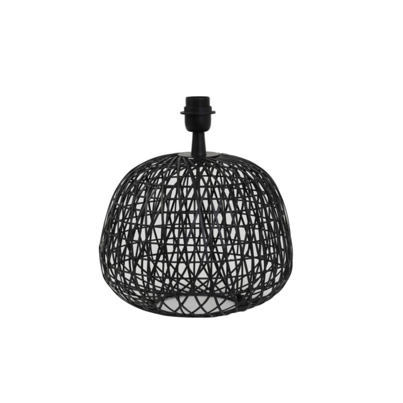 Lámpara de mesa negra Light & Living Alwina con pantalla de alambre en forma de cúpula – H. 28,5 cm