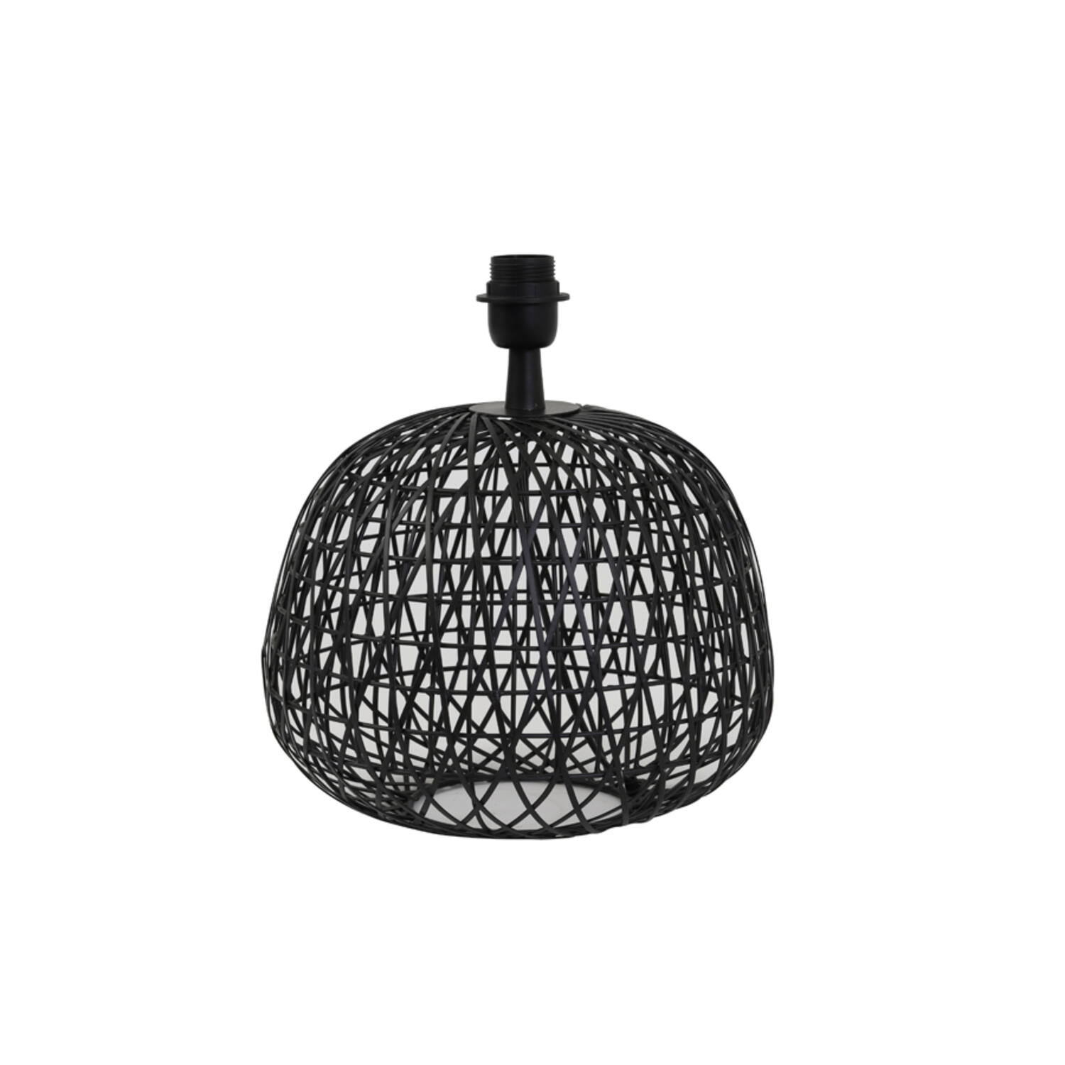 Lámpara de mesa negra Light & Living Alwina con pantalla de alambre en forma de cúpula – H. 28,5 cm