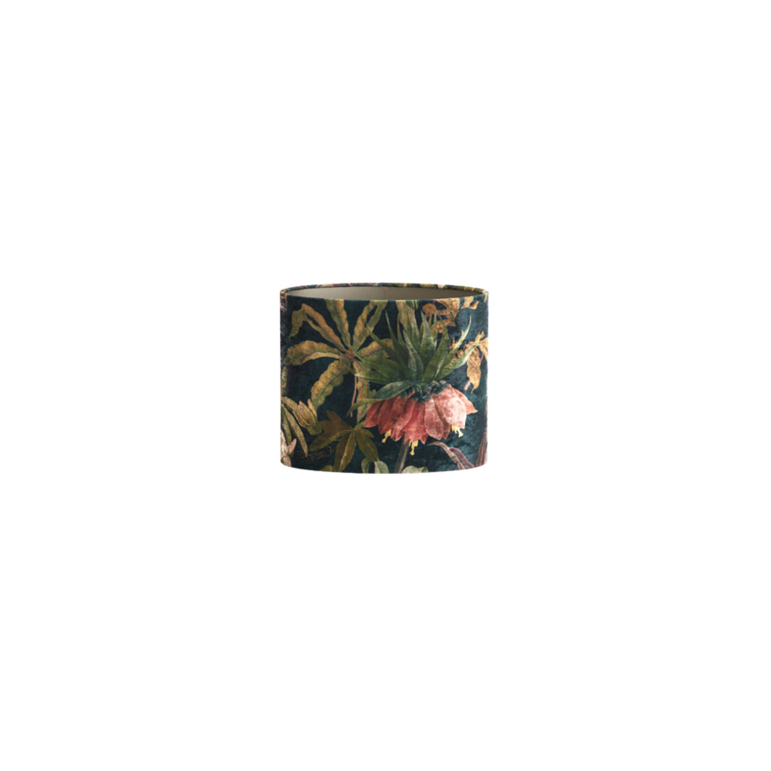 Pantalla de lámpara de terciopelo con estampado de flores Light & Living Passion - H. 25 cm