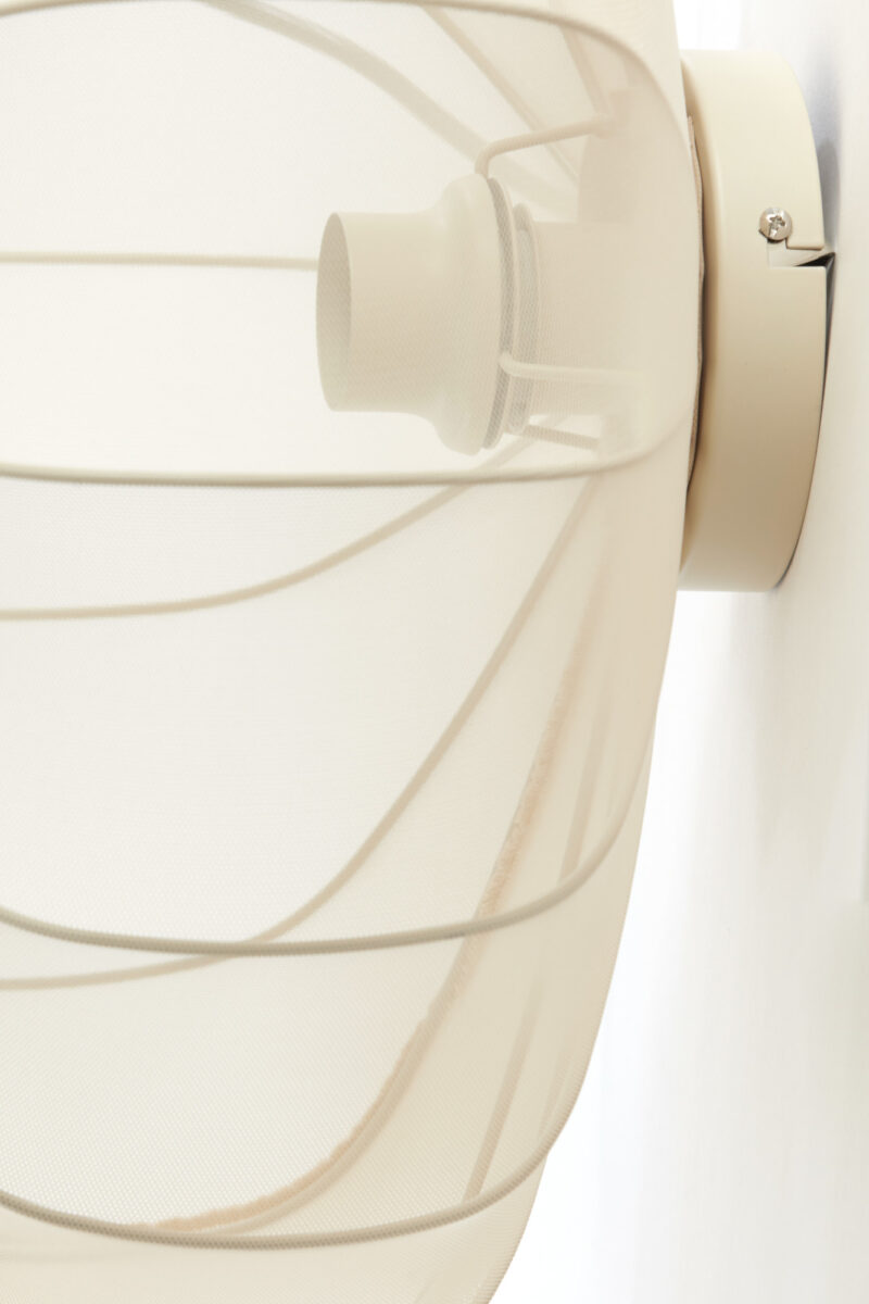 Lámpara de techo redonda de algodón beige Light & Living Plumalia – An. 50 cm - Imagen 4
