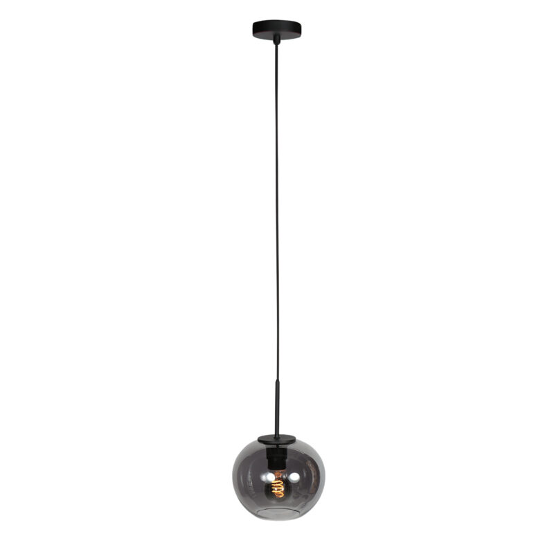 Lámpara colgante pequeña con esfera de vidrio ahumado Mexlite HaloSwap - Ø 20 cm - Imagen 6
