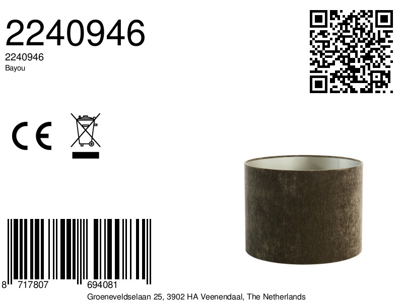 pantalla de lámpara marrón cilíndrica Light & Living Bayou - Imagen 10