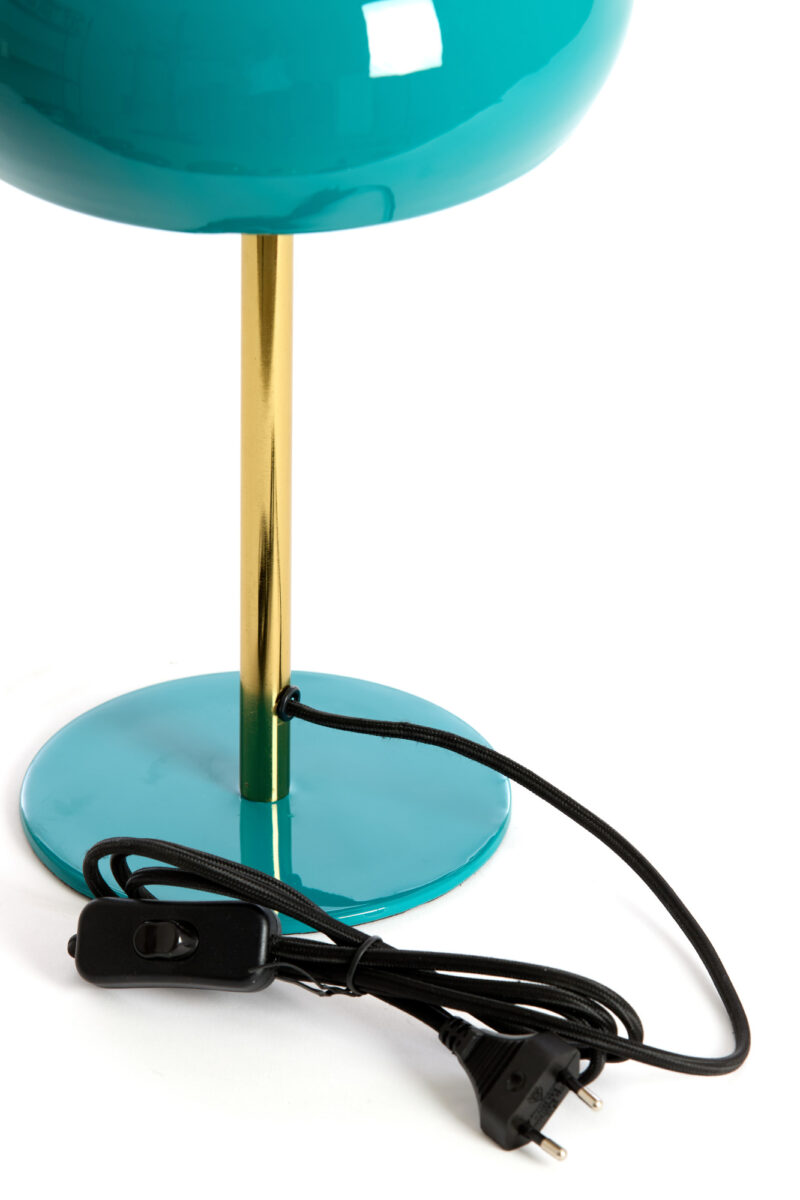 Lámpara turquesa de metal con detalles dorados Light & Living Surin - H. 34 cm - Imagen 5