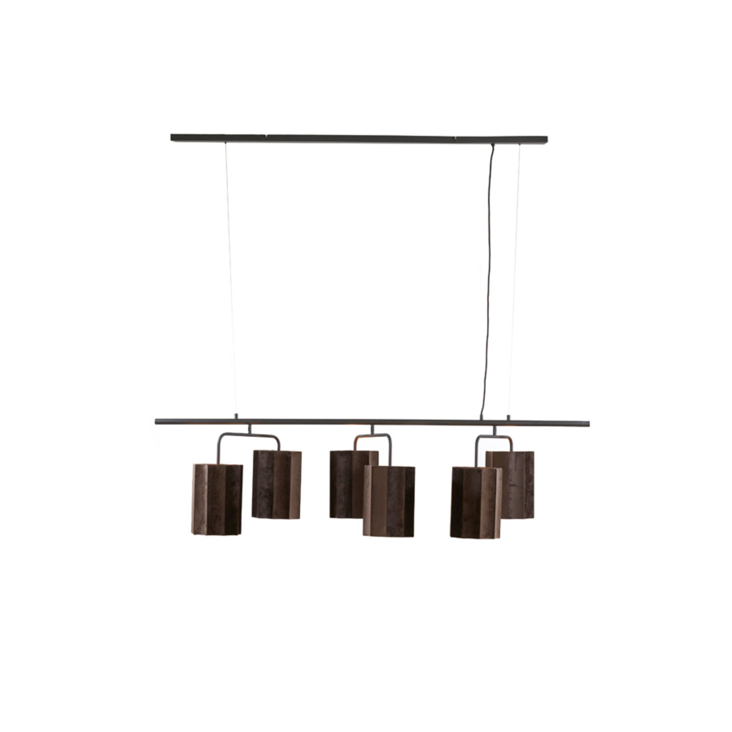 Lámpara colgante industrial marrón de metal Light & Living Edisa – An. 160 cm