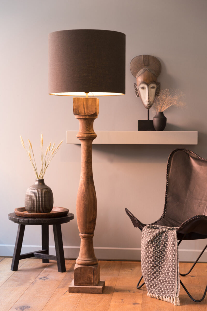 Base de lámpara de madera en estilo original Light & Living Robbia - H. 125 cm - Imagen 4