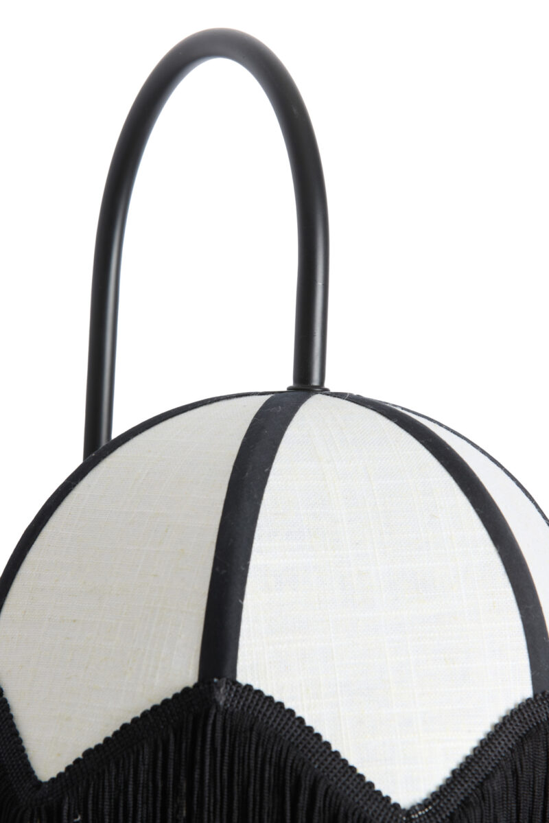 Pantalla con flecos en blanco y negro Light & Living Sulina – H. 47 cm - Imagen 5