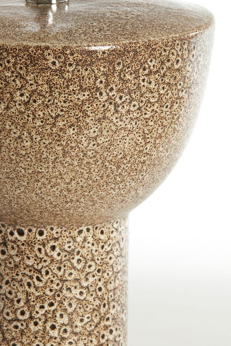 Base de lámpara cerámica moteada marrón Light & Living Yasur - H. 34,5 cm - Imagen 4