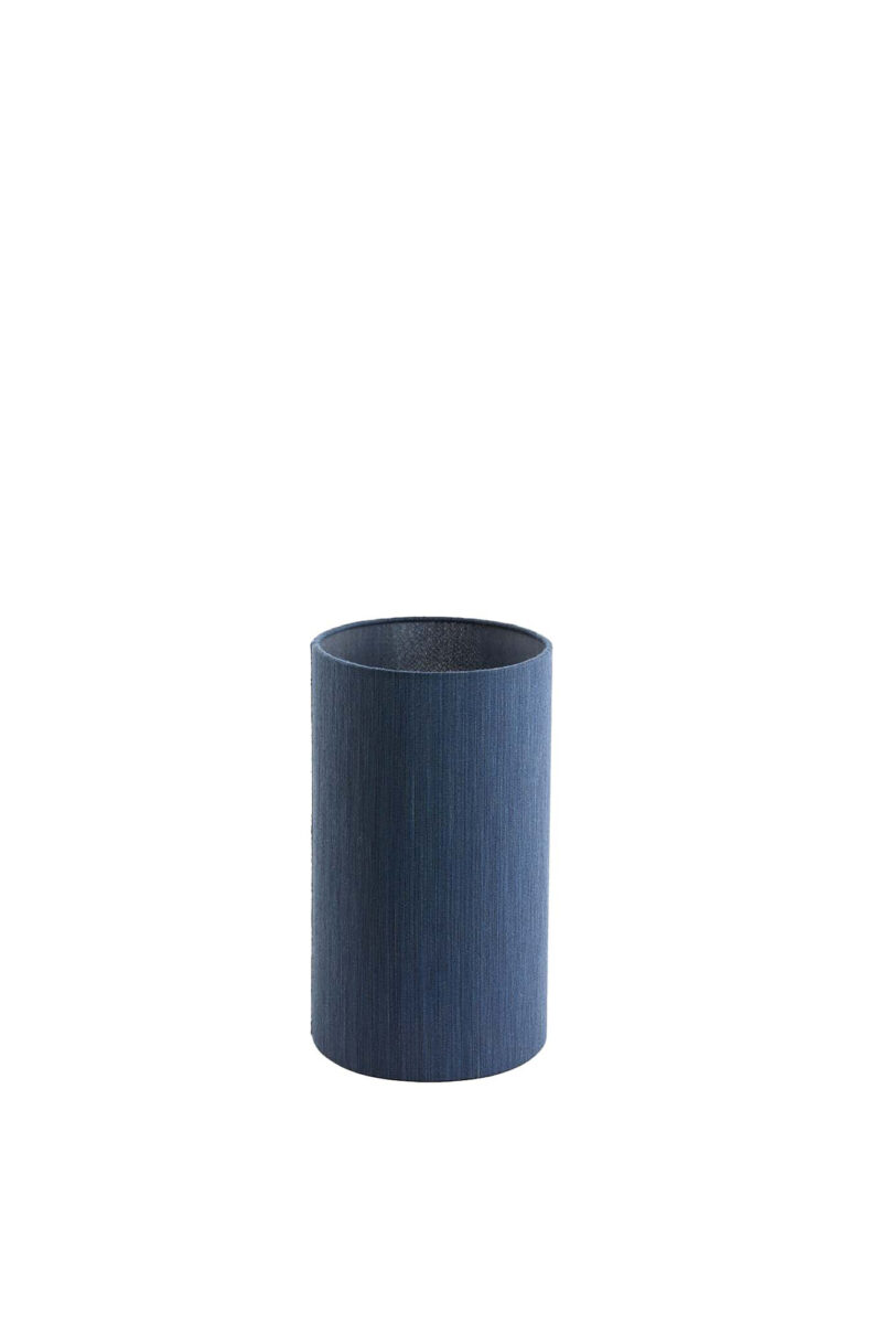 Pantalla de lámpara en forma de cilindro azul oscuro Light & Living Harper - H. 25 cm - Imagen 4