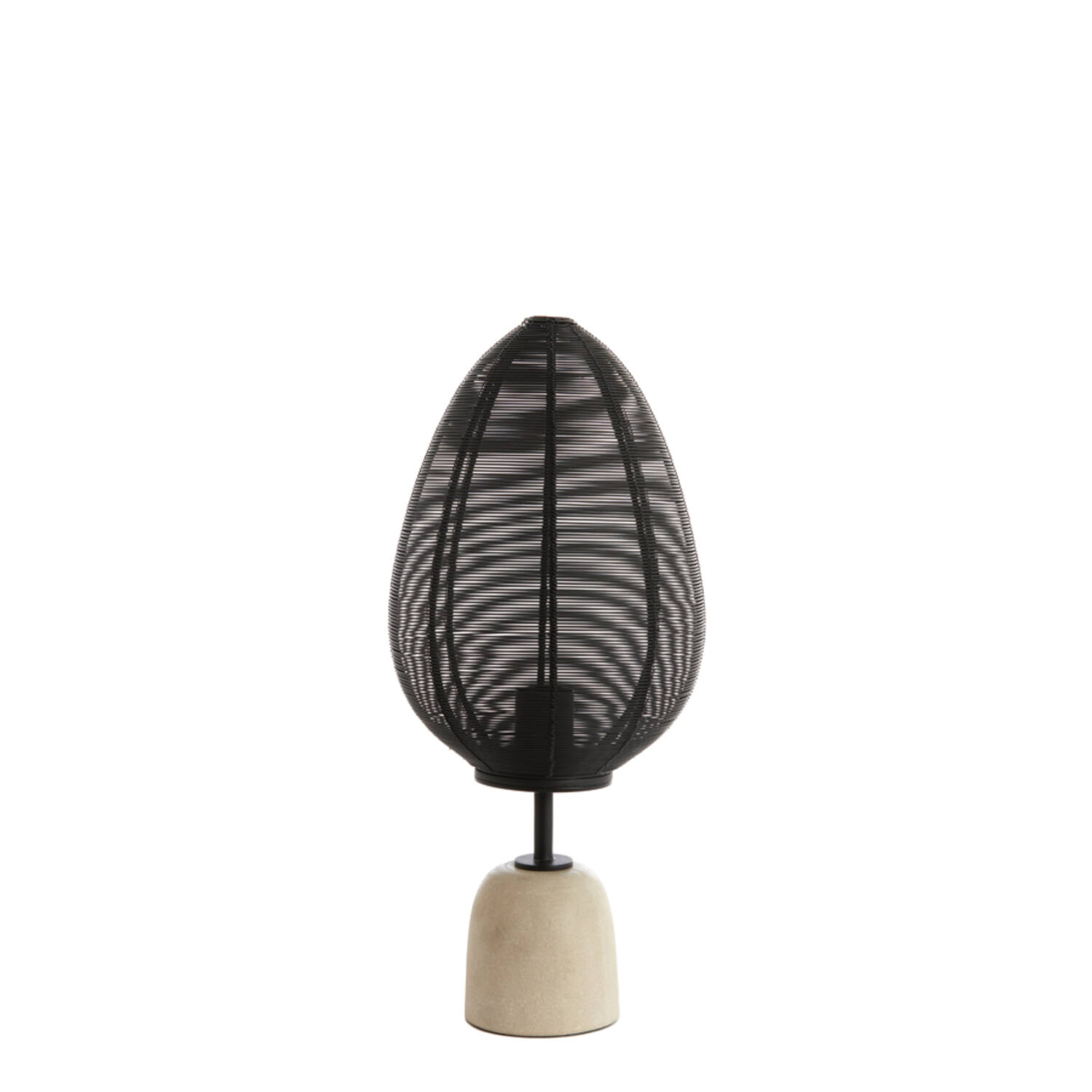 Lámpara de mesa negra Light & Living Joley con pantalla ovalada de alambre – H. 46 cm