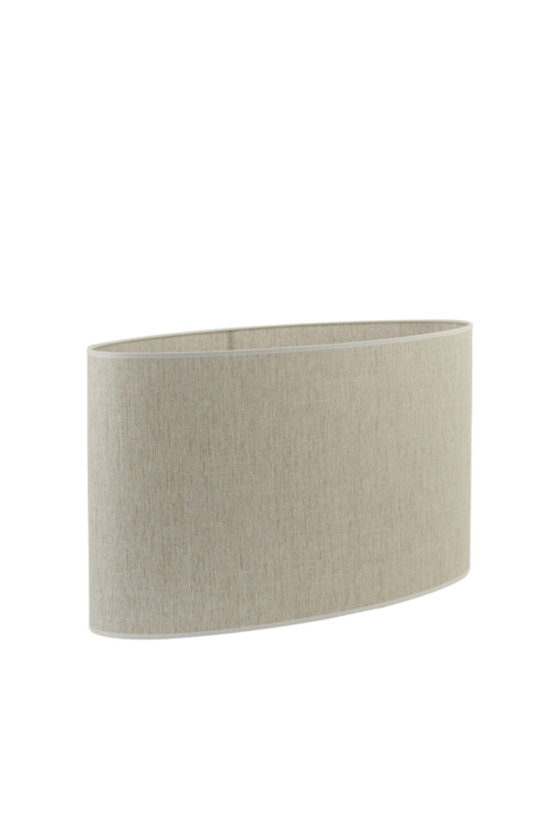 Pantalla de lámpara beige en forma cilíndrica de tela Light & Living Breska - H. 38 cm - Imagen 5