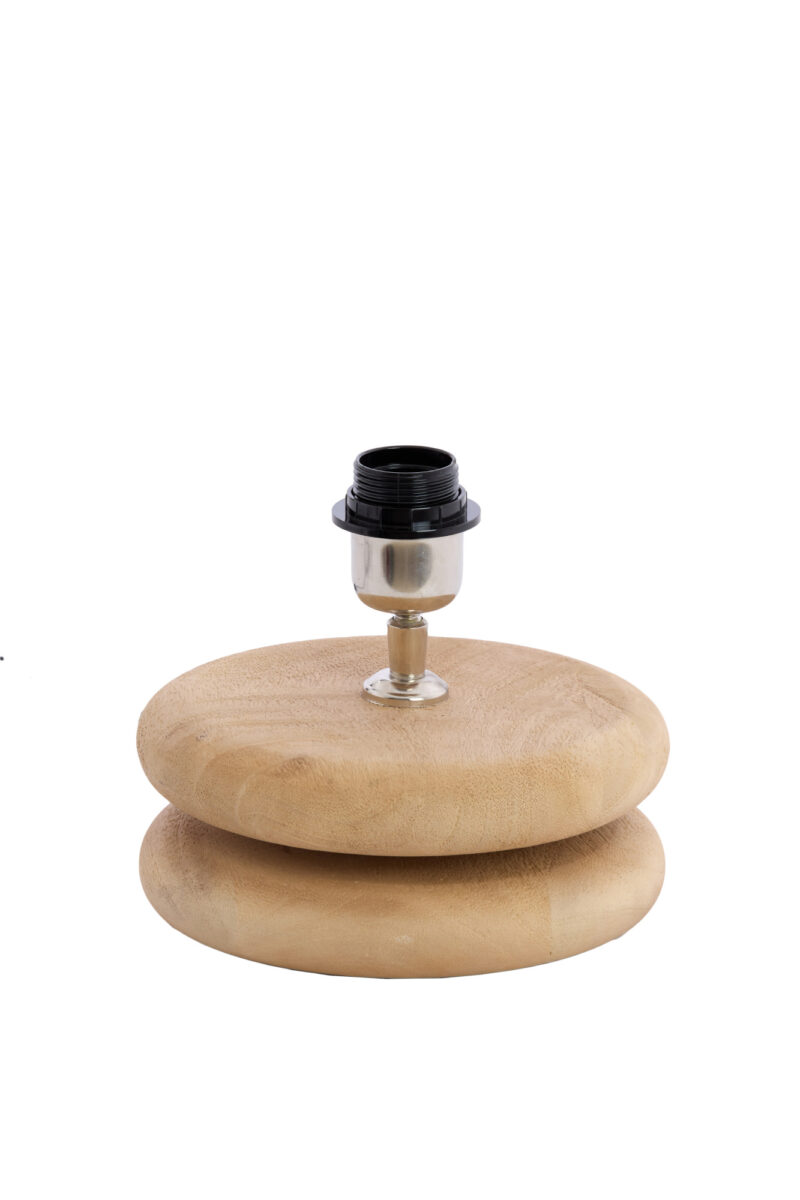 Base de lámpara de madera con casquillo de estilo Light & Living Eboli - H. 9 cm - Imagen 2