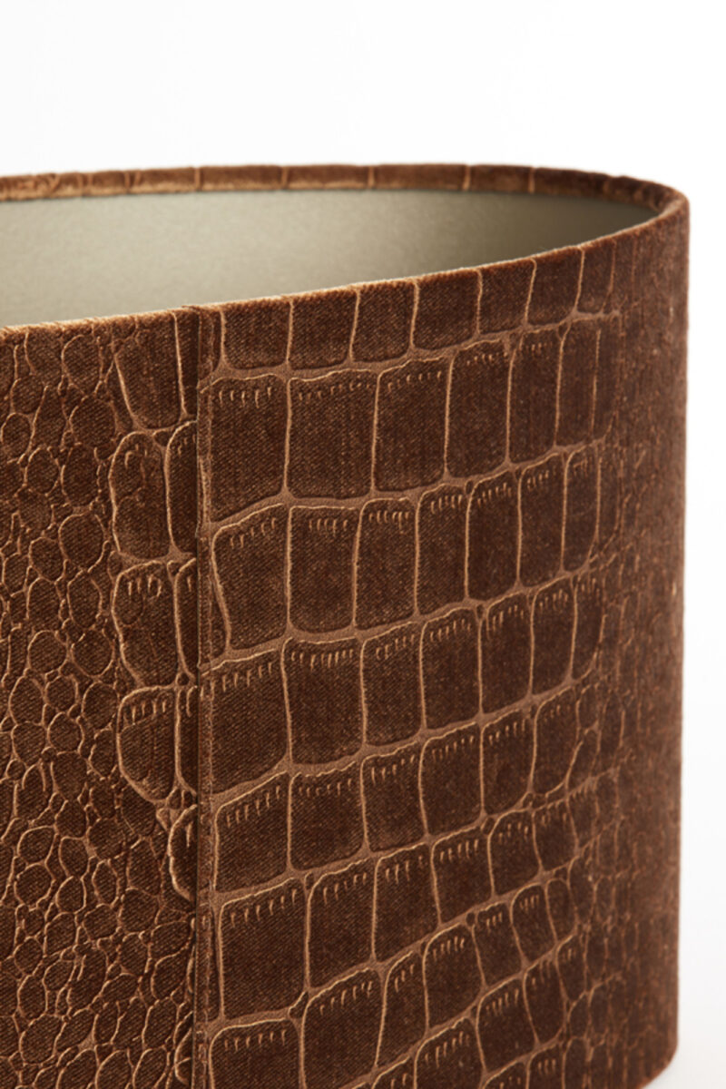 Pantalla de lámpara estampado de cocodrilo marrón Light & Living Praya - H. 19 cm - Imagen 5