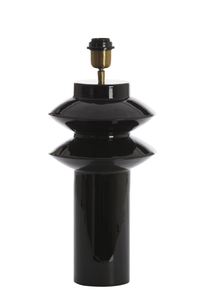 Base de lámpara negra brillante moderna Light & Living Petch - H. 40 cm - Imagen 2