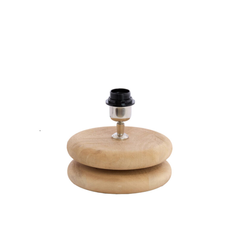 Base de lámpara de madera con casquillo de estilo Light & Living Eboli - H. 9 cm