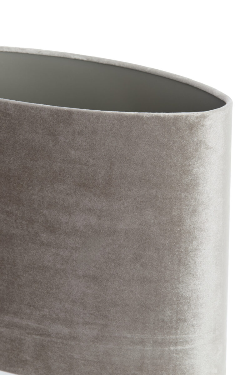Pantalla de lámpara de terciopelo en forma cilíndrica en color topo Light & Living Palata - H. 32 cm - Imagen 5