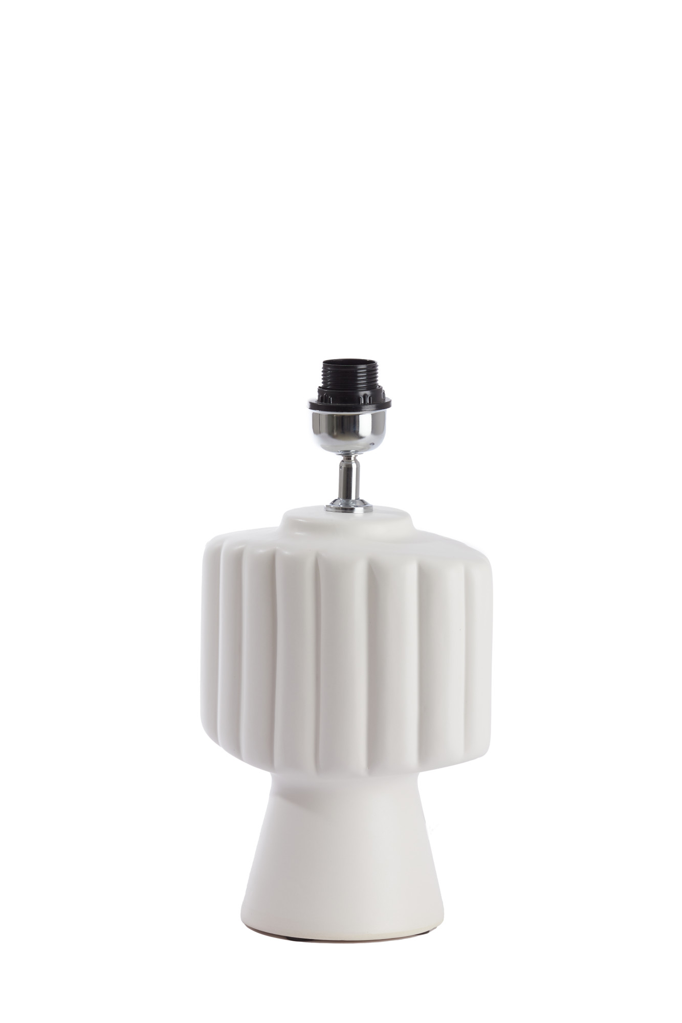 Base de lámpara cerámica blanca acanalada Light & Living Gandara - Imagen 3