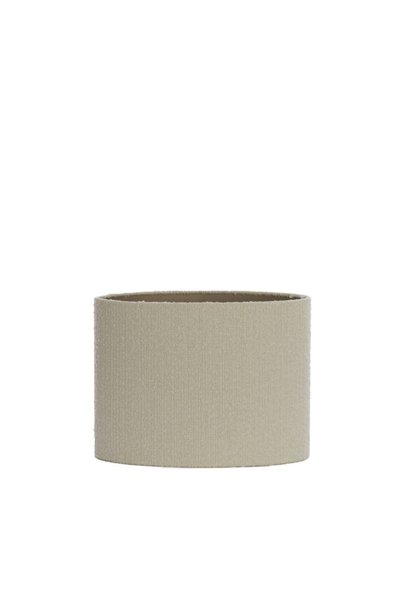 Pantalla de tela en forma cilíndrica de color beige Light & Living Bolero - H. 28 cm - Imagen 2