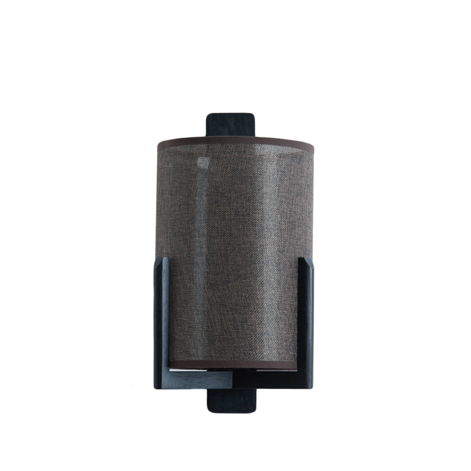 Pantalla cilíndrica marrón de tela Light & Living Litto – H. 36 cm