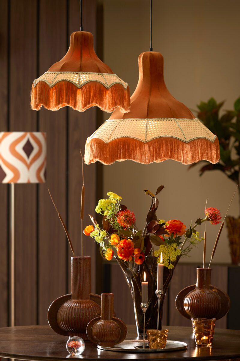 Lámpara colgante retro con flecos multicolores Light & Living Mizia - Ø 60 cm - Imagen 4