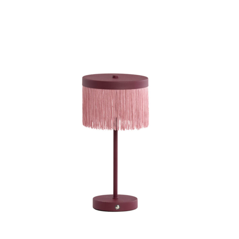 Lámpara de mesa rosa con flecos Light & Living Diny - H. 35 cm