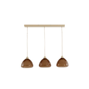 Lámpara colgante de vidrio marrón de diseño único Light & Living Bisho – An. 94 cm