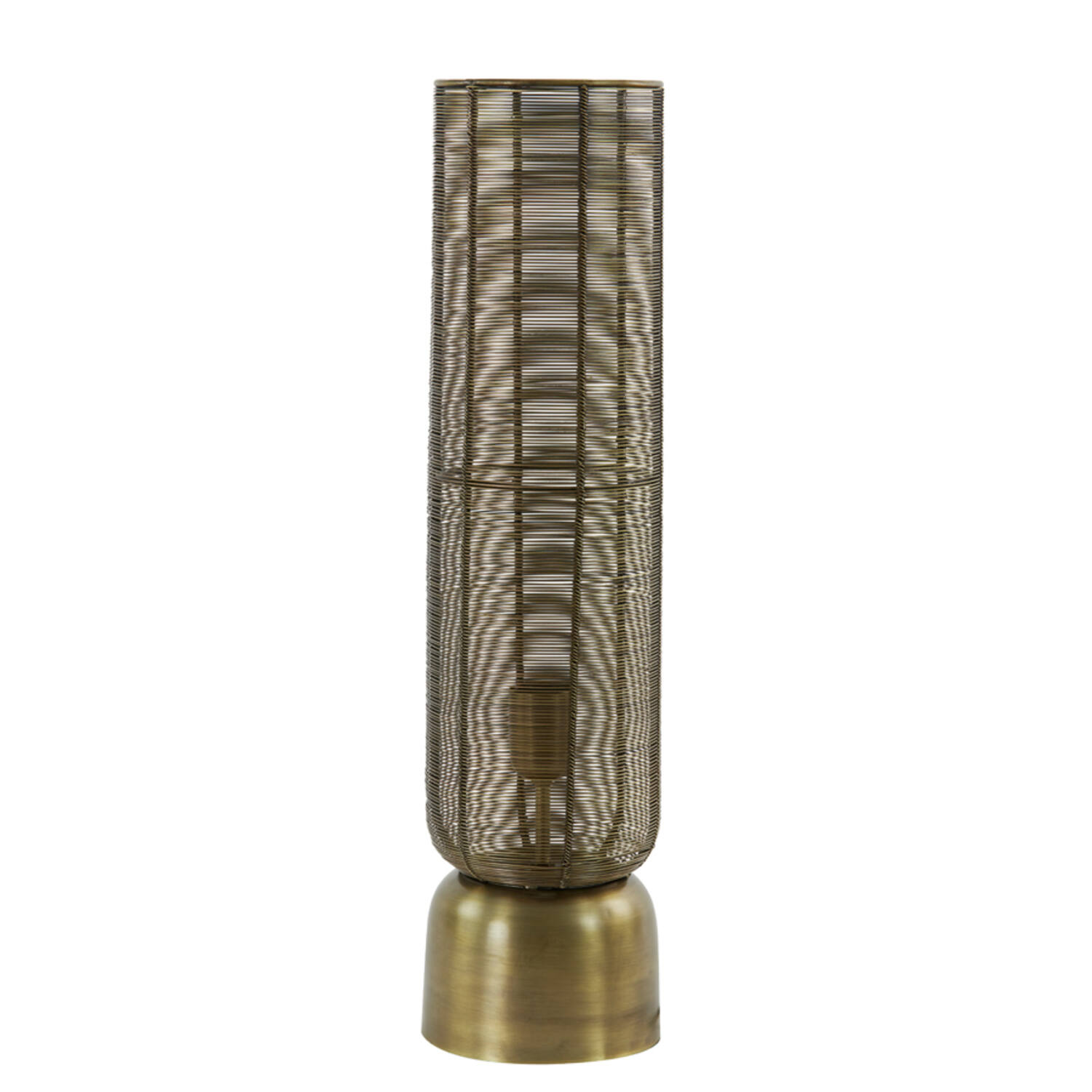 Lámpara alta dorada de mesa en forma cilíndrica Light & Living Lezuza – H. 60,5 cm