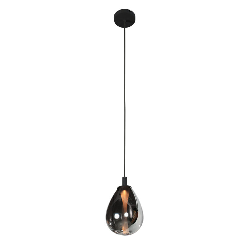 Lámpara colgante compacta negra con vidrio ahumado Steinhauer Glimsy - Ø 22 cm - Imagen 8