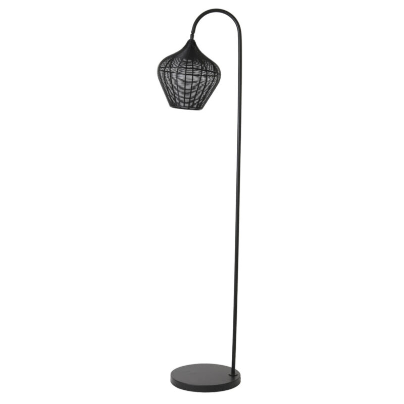 Lámpara de pie negra trenzada Light & Living Alvaro – H. 160 cm