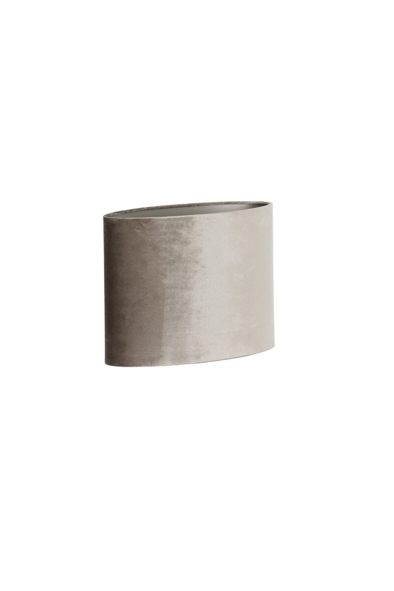Pantalla de lámpara de terciopelo en forma cilíndrica en color topo Light & Living Palata - H. 32 cm - Imagen 3