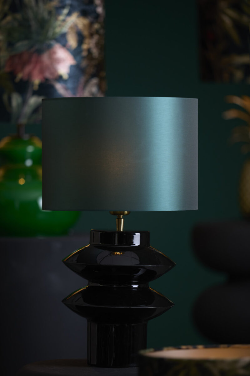 Pantalla de tela cilíndrica verde Light & Living Imani - Ø 25 cm - Imagen 5