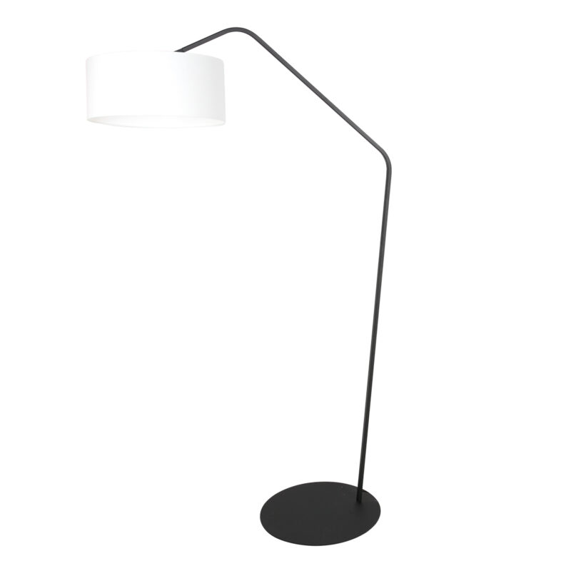 Lámpara arqueada negra con pantalla blanca Anne Lighting ZigZag - Imagen 2