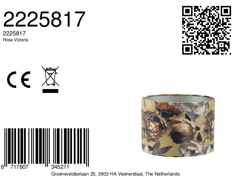 Pantalla de lámpara con estampado de flores coloridas Light & Living Rosa Victoria - Imagen 7