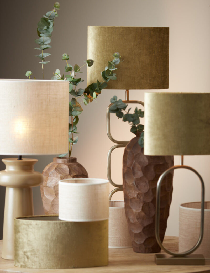 Pantalla de lámpara cilíndrica beige para iluminación ambiental Light & Living Sendai - Ø 25 cm - Imagen 4
