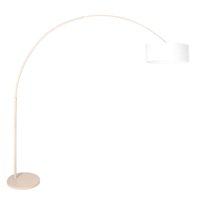 Lámpara de pie beige con pantalla blanca Steinhauer Sparkled Light