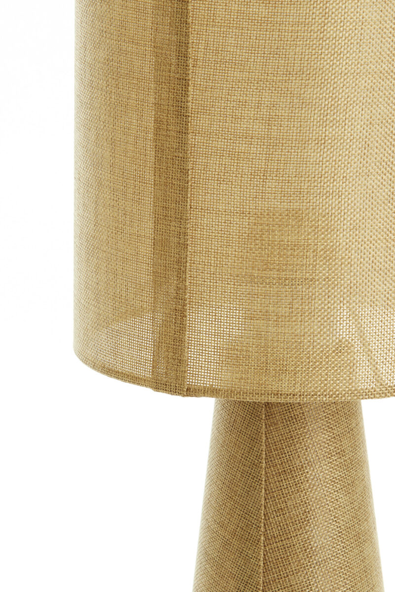 Lámpara cilíndrica dorada de tela Light & Living Micky - H. 58 cm - Imagen 4
