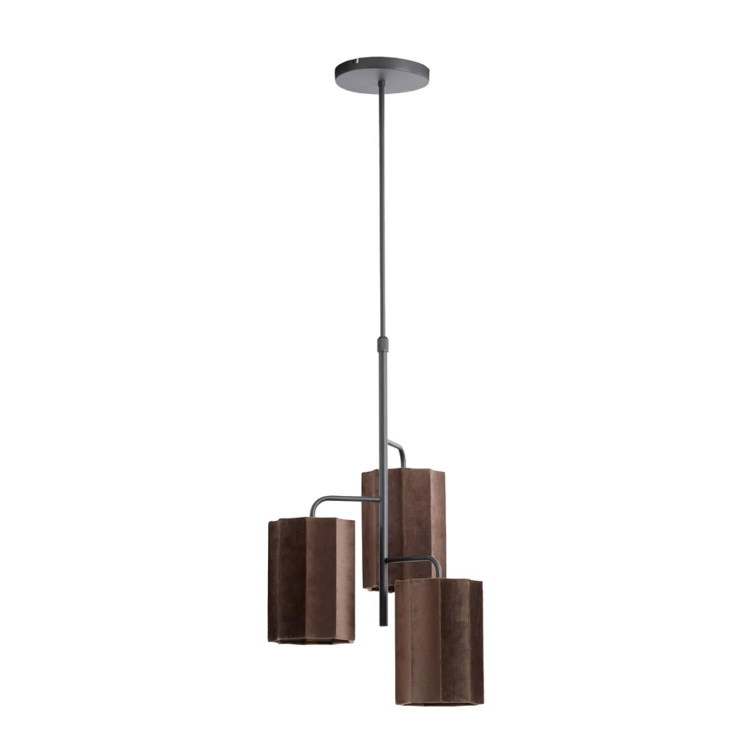 Lámpara colgante de terciopelo marrón Light & Living Edisa – An. 48 cm